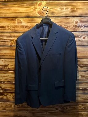 Men's Navy Two-Button Suit Jacket - Classic Tailored Fit TMG